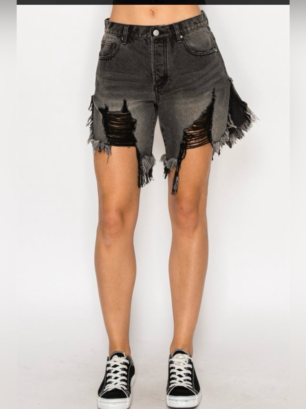 Distressed Denim Short - Picture 3 of 13